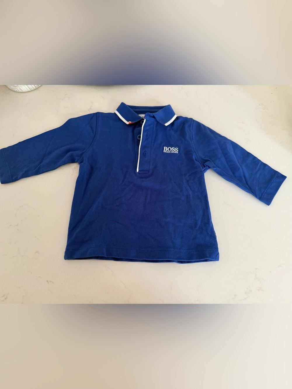 Hugo Boss Boys Royal Blue Polo with White Trim 12 months